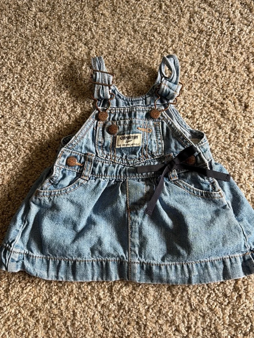 Vintage Oshkosh bgosh denim kids overall dress